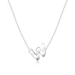 Silver Initial Letter Necklace W SPE-5563
